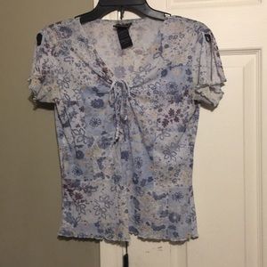 Route 66 Light Blue Floral Blouse Women’s Small